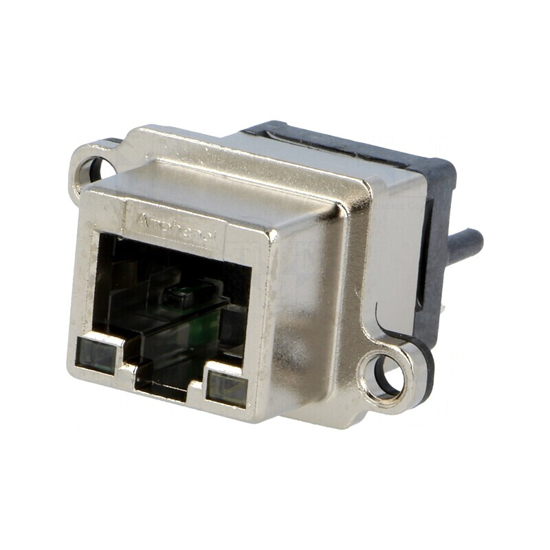 Soclu RJ45 cu LED IP67 pentru panou THT | Electronic-mag.ro | Componente Electronice