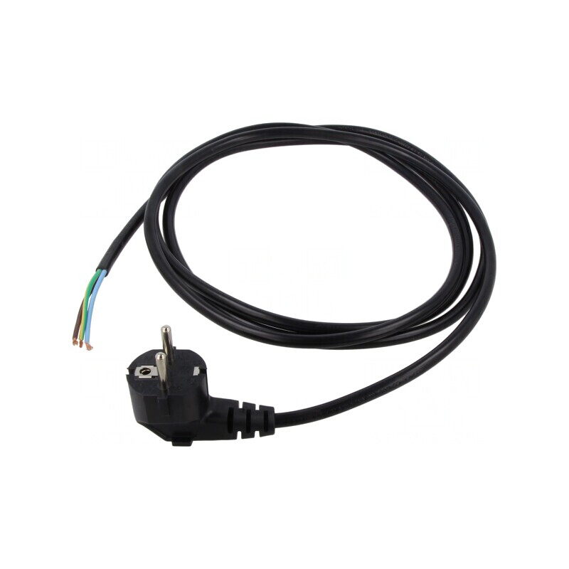 Cablu electric PVC 3x1mm2 2,5m cu ştecăr în unghi | Electronic-mag.ro | Componente Electronice