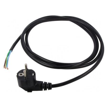 Cablu electric PVC 3x1mm2 2,5m cu ştecăr în unghi | Electronic-mag.ro | Componente Electronice