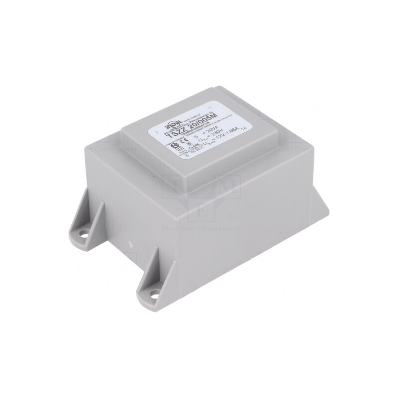 Transformator Încapsulat 20VA 230V AC-12V 1.66A PCB | Electronic-mag.ro | Componente Electronice