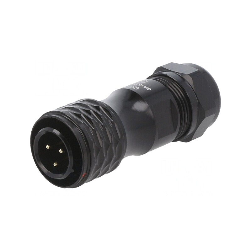 Mufă SA16 tată 3 PIN IP67 8-12mm 10A 500V lipire pe cablu | Electronic-mag.ro | Componente Electronice