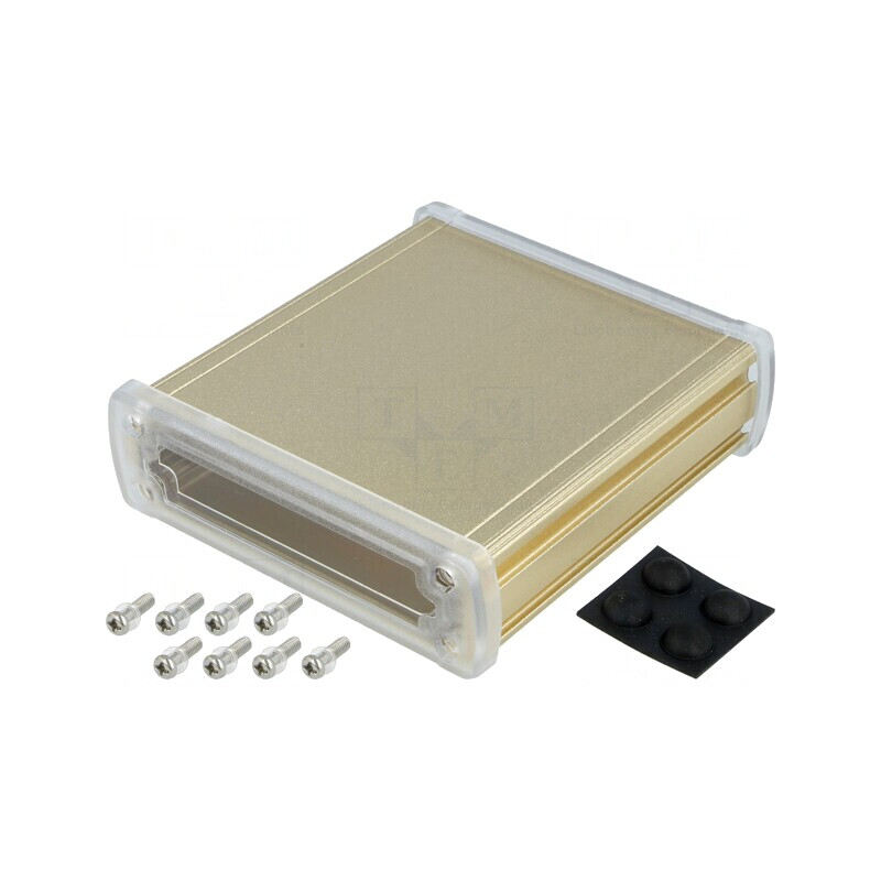 Carcasă Universală Aluminiu Aurit 113.7mm x 119mm x 35.2mm | Electronic-mag.ro | Componente Electronice