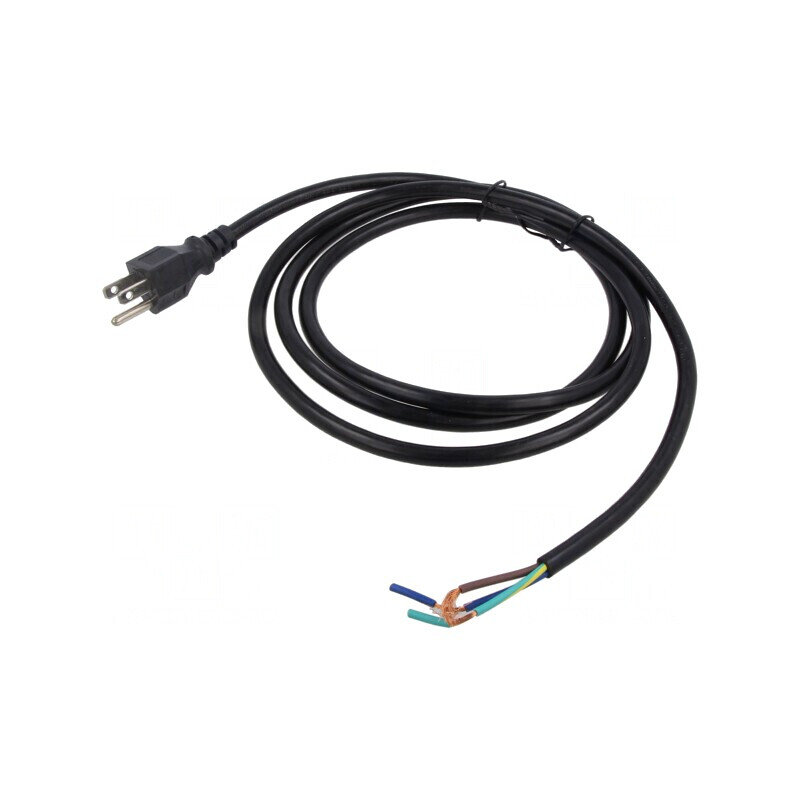 Cablu NEMA 5-15 3x16AWG PVC 2m Negru 13A | Electronic-mag.ro | Componente Electronice