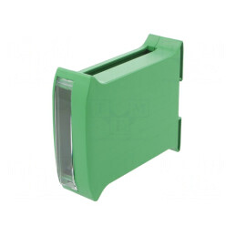Carcasă verde pentru şină DIN 101x35x119mm | Electronic-mag.ro | Componente Electronice