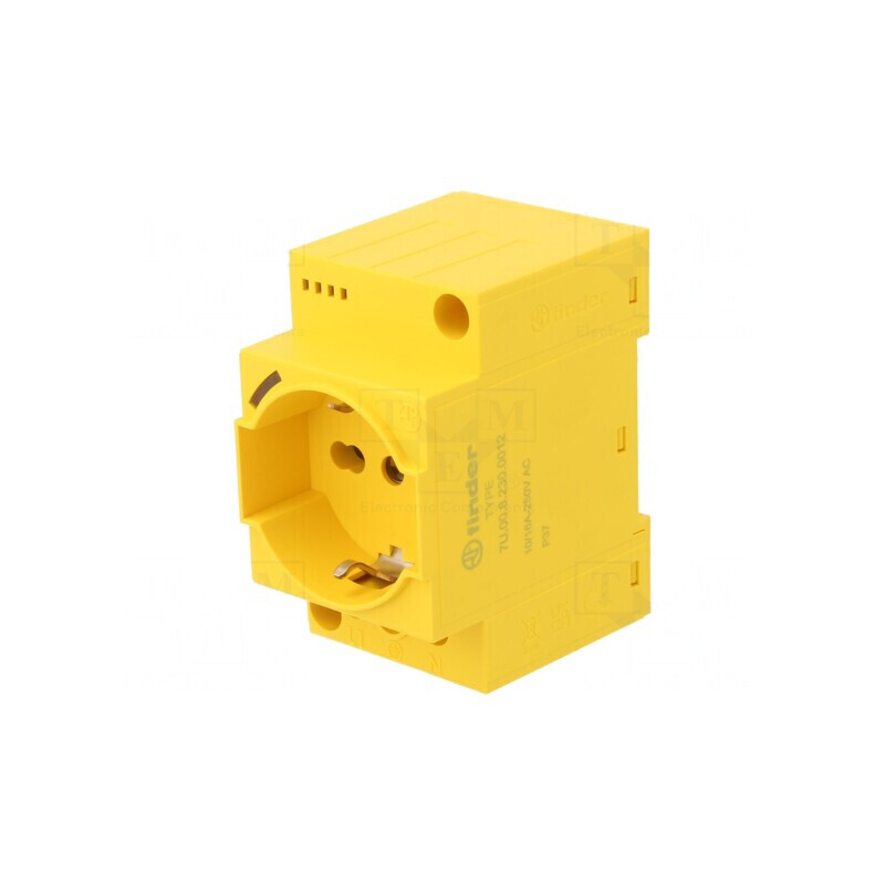 Conector Alimentare AC Mamă Galben 250V 16A 3 Pin | Electronic-mag.ro | Componente Electronice