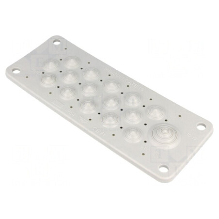 Garnitură gri deschis cu 16 orificii IP54 | Electronic-mag.ro | Componente Electronice