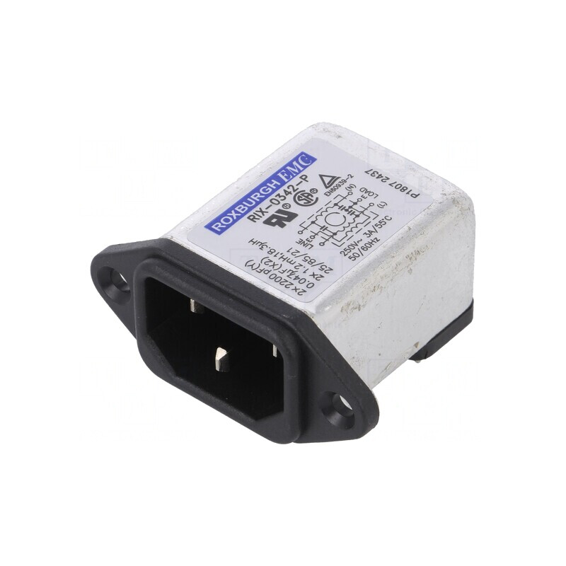 Conector Alimentare AC Soclu Tată 3A 250VAC IEC 60320 1.2mH | Electronic-mag.ro | Componente Electronice