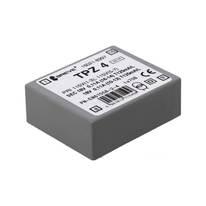 Transformator de Alimentare 4VA 115/230V 18V PCB IP00 | Electronic-mag.ro | Componente Electronice