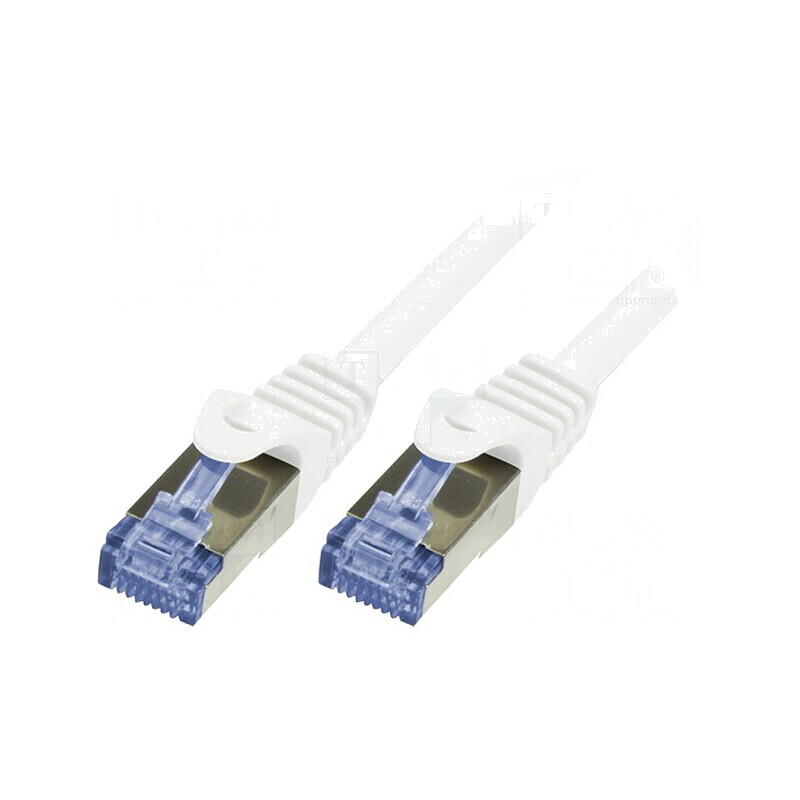 Cablu Patch S/FTP Cat 6a Alb 10m LSZH 26AWG | Electronic-mag.ro | Componente Electronice