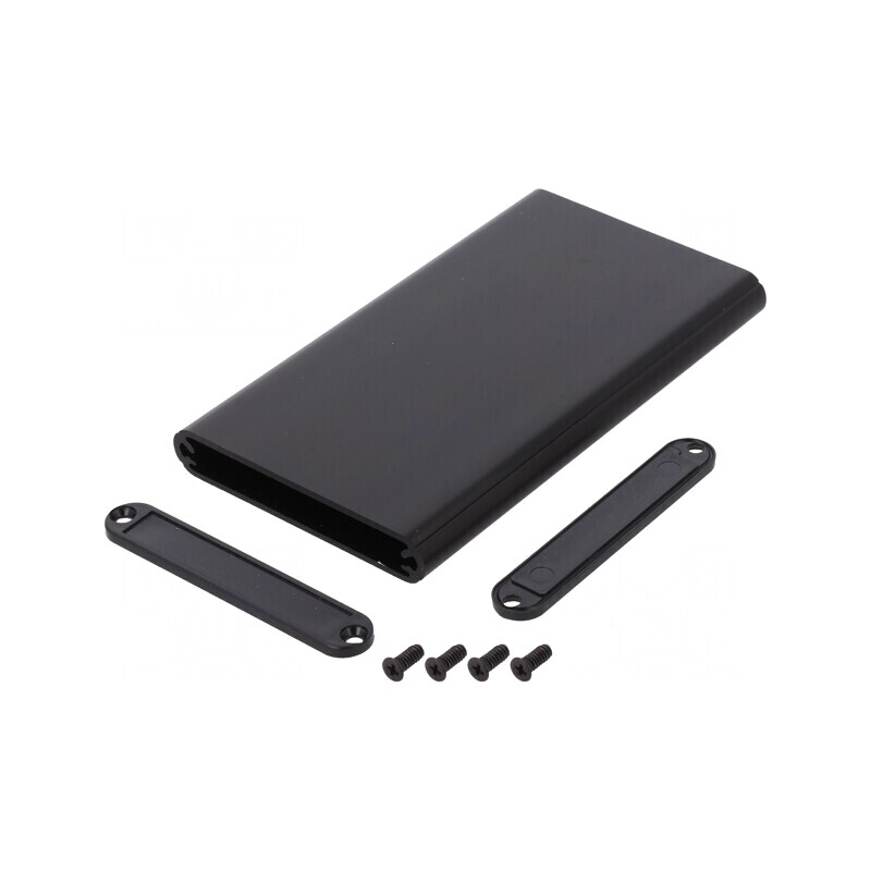 Carcasă Aluminiu Neagră 70x120x12mm | Electronic-mag.ro | Componente Electronice
