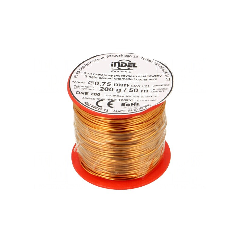 Sârmă Emailată Cu 0,75mm 0,2kg Temperatură -65÷200°C | Electronic-mag.ro | Componente Electronice Sârmă Emailată Cu 0,75mm 0,2kg Temperatură -65÷200°C | Electronic-mag.ro | Componente Electronice