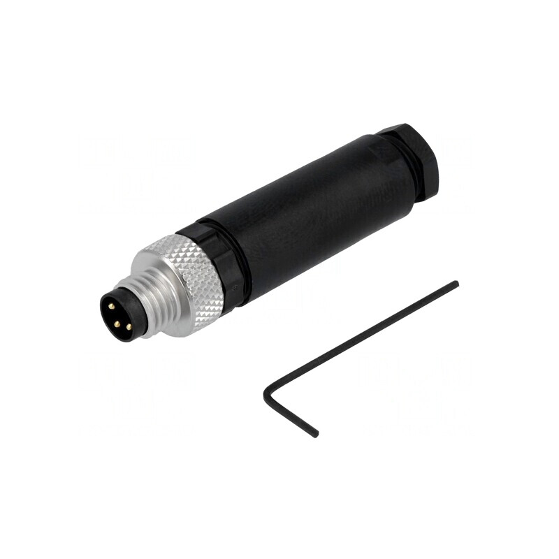 Conector M8 3-PIN Tată Drept pe Cablu | Electronic-mag.ro | Componente Electronice