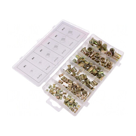 Set Piulițe Nituire Oțel 150 Bucăți M3-M10 | Electronic-mag.ro | Componente Electronice