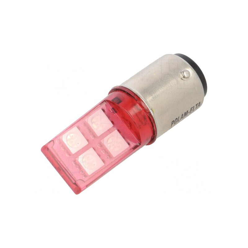 Lampă LED roșie 24V BA15D | Electronic-mag.ro | Componente Electronice
