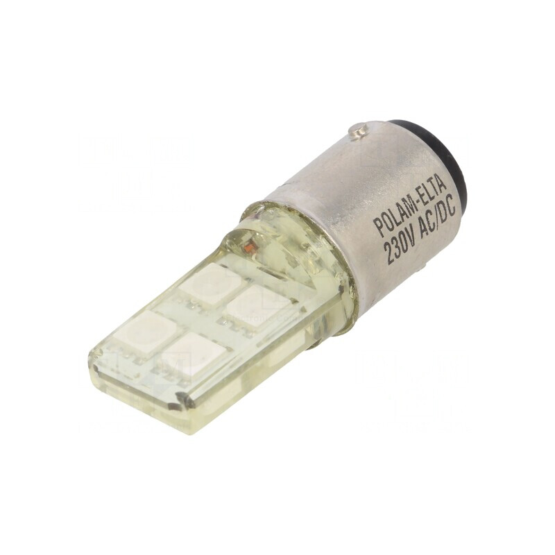 Lampă LED galbenă 230V BA15D | Electronic-mag.ro | Componente Electronice