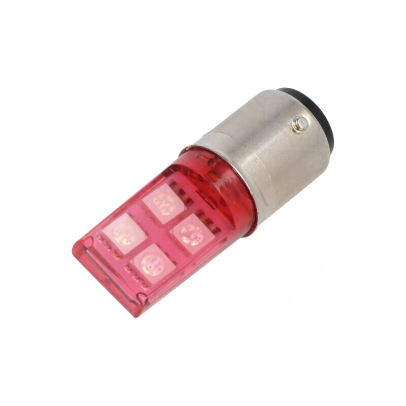 Lampă LED roșie BA15D 230V | Electronic-mag.ro | Componente Electronice
