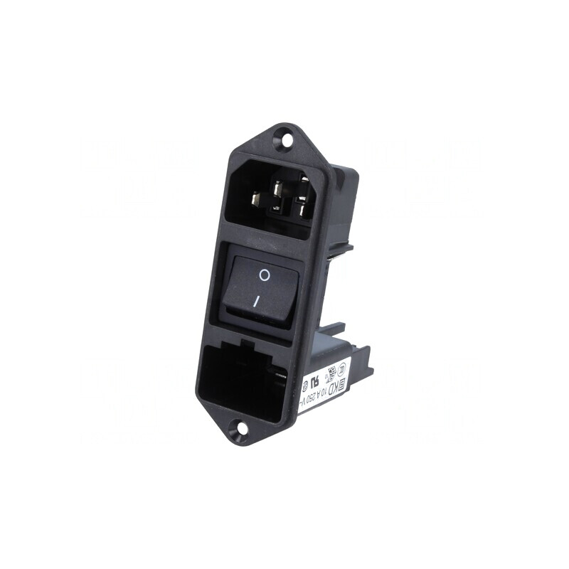 Conector Alimentare AC Tată 10A 250VAC IEC 60320 KD | Electronic-mag.ro | Componente Electronice