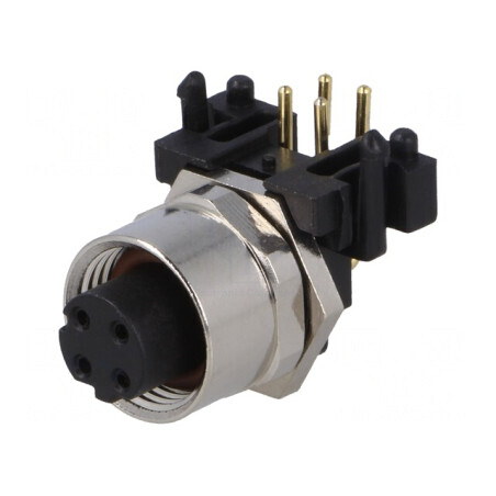 Soclu M12 4-PIN Mamă Ethernet THT IP65/IP67 250V 4A | Electronic-mag.ro | Componente Electronice
