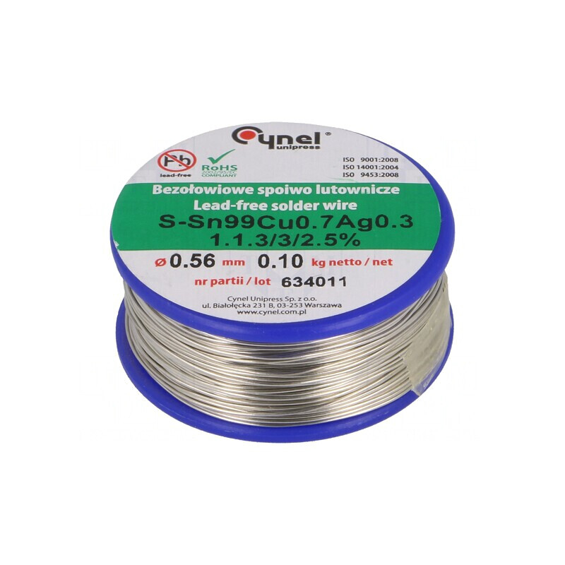 Sârmă de lipit fără plumb 100g 560um Sn99Ag0,3Cu0,7 | Electronic-mag.ro | Componente Electronice Sârmă de lipit fără plumb 100g 560um Sn99Ag0,3Cu0,7 | Electronic-mag.ro | Componente Electronice