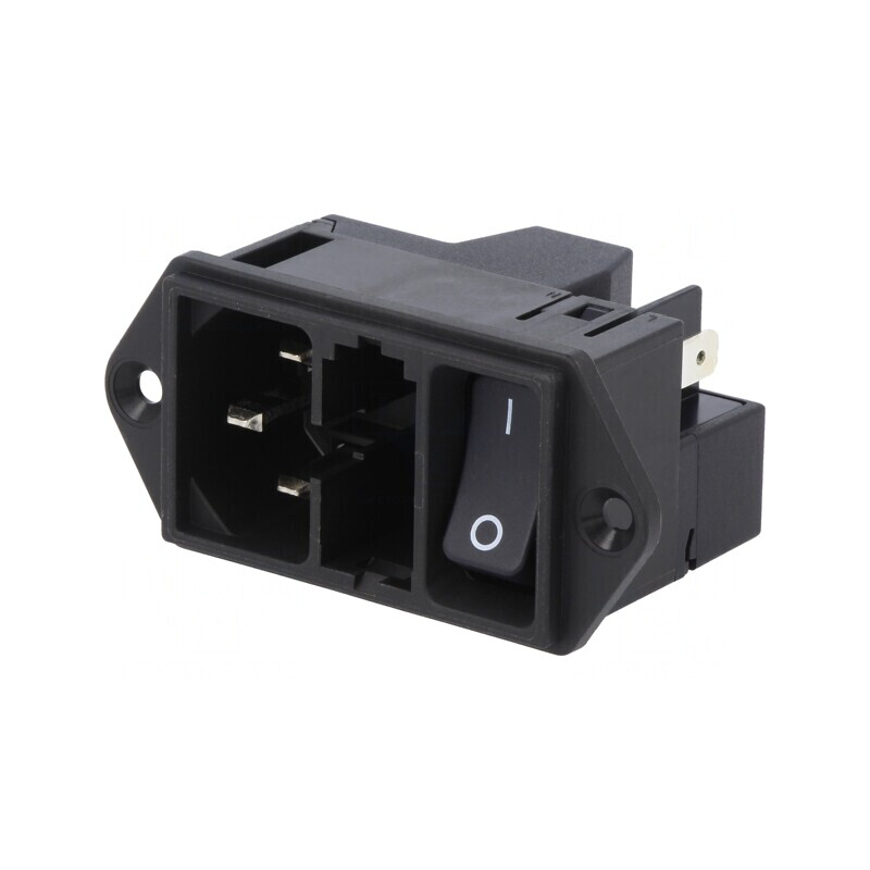 Conector alimentare AC soclu tată 10A 250V IEC 60320 | Electronic-mag.ro | Componente Electronice