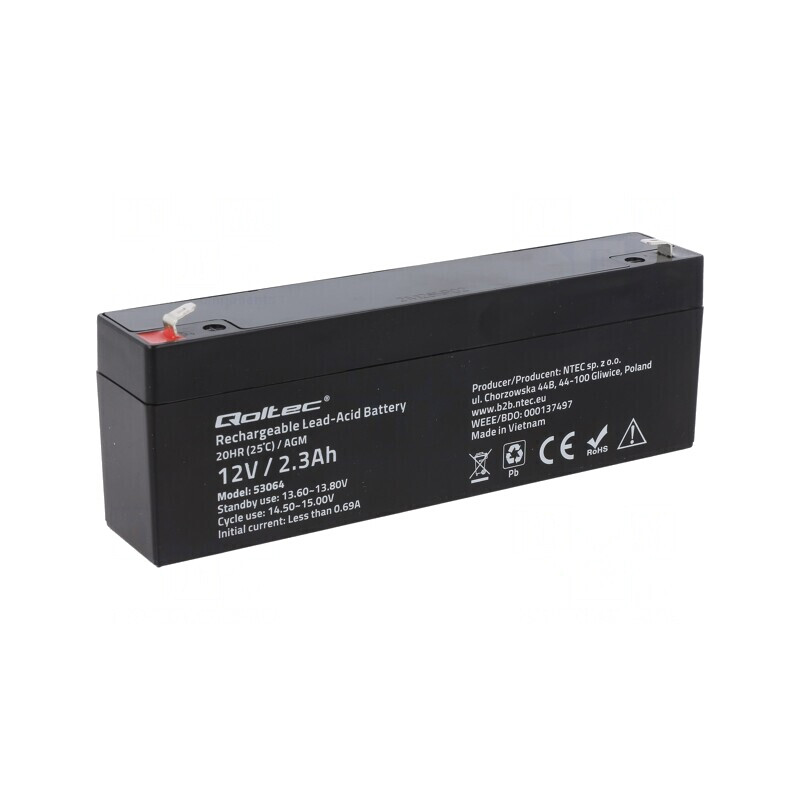 Baterie Plumb-Acid 12V 2.3Ah AGM Fără Întreținere | Electronic-mag.ro | Componente Electronice Baterie Plumb-Acid 12V 2.3Ah AGM Fără Întreținere | Electronic-mag.ro | Componente Electronice