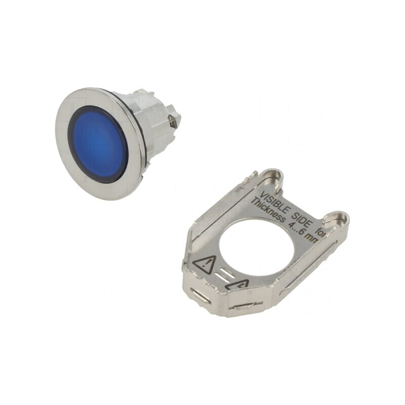 Comutator Acționat Prin Apăsare 30mm Albastru | Electronic-mag.ro | Componente Electronice