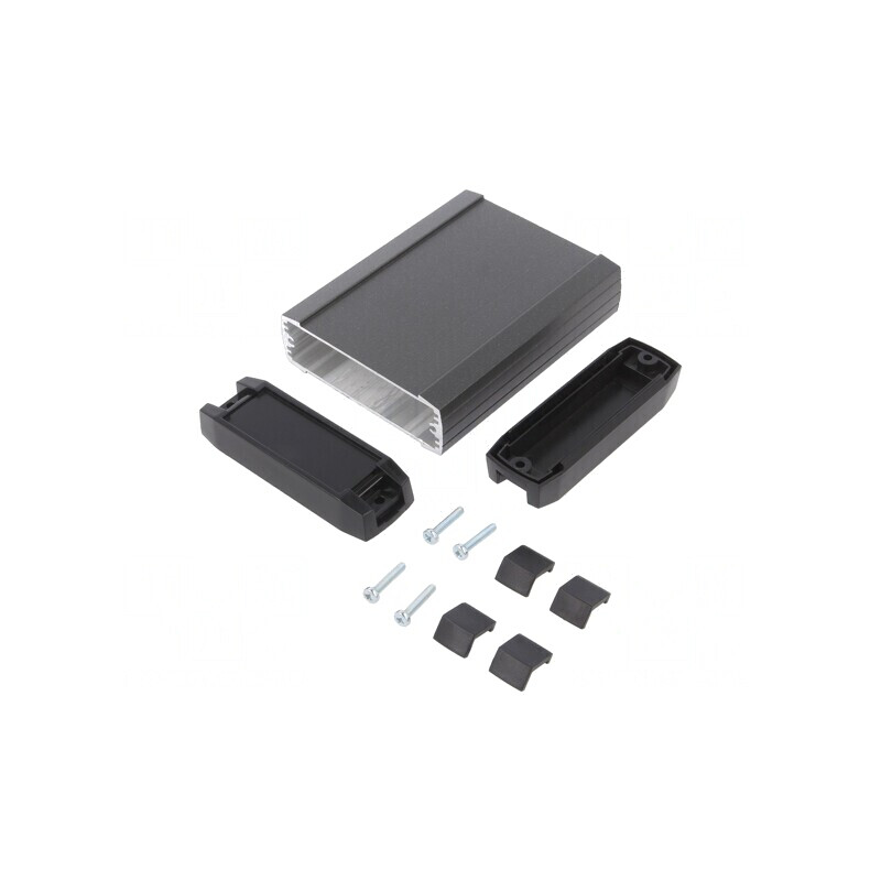 Carcasă aluminiu grafit panou 50x82mm 130x27mm | Electronic-mag.ro | Componente Electronice