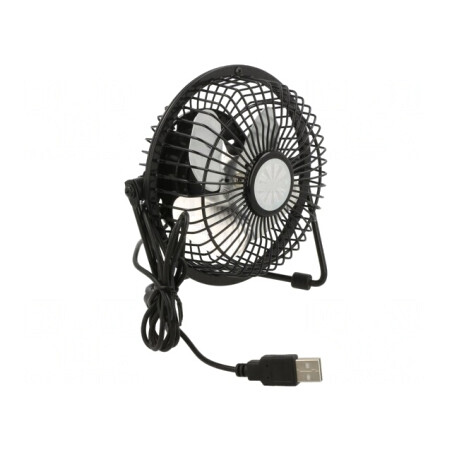 Ventilator Metalic Negru 150mm AC cu Ștecher Drept | Electronic-mag.ro | Componente Electronice