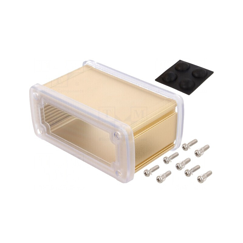 Carcasă universală aluminiu aurit 115,1x69x51,6 mm | Electronic-mag.ro | Componente Electronice