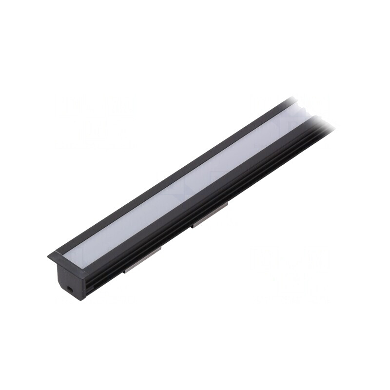Profil aluminiu negru pentru module LED 1m DEEP10 | Electronic-mag.ro | Componente Electronice