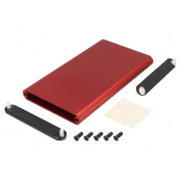 Carcasă Aluminiu Roșu 70x120x12mm | Electronic-mag.ro | Componente Electronice
