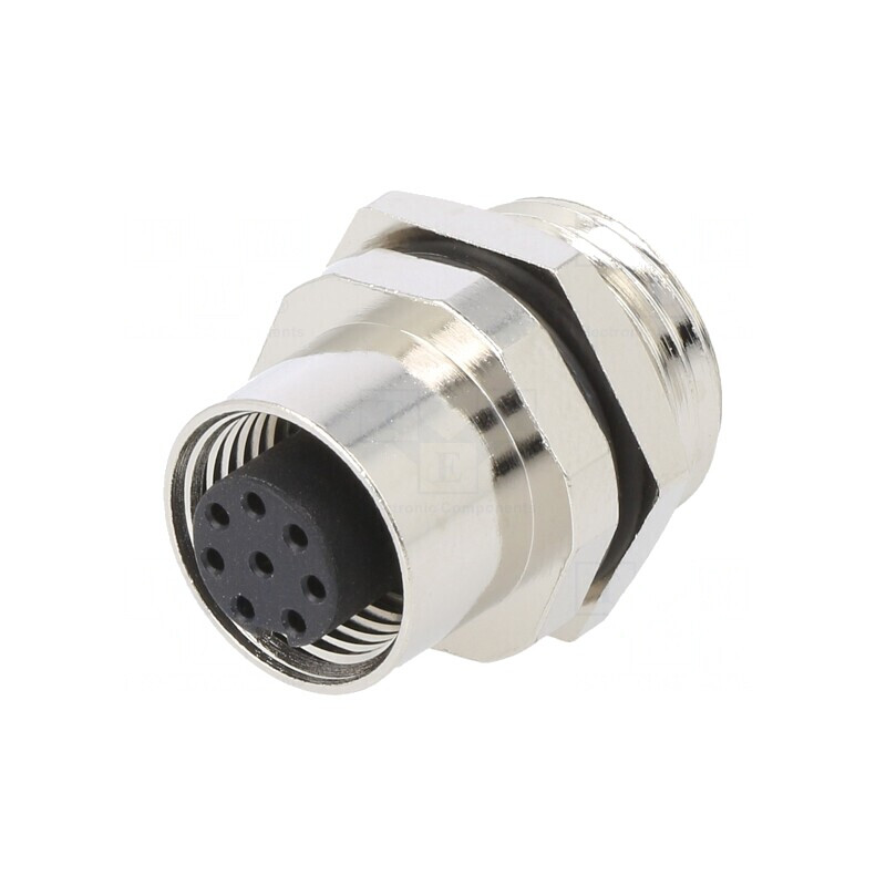 Soclu M12 PIN 8 mamă DeviceNet CANopen THT IPX7 125V | Electronic-mag.ro | Componente Electronice