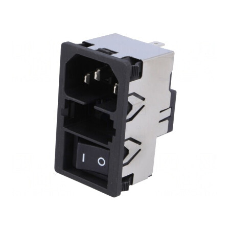 Conector Alimentare AC 10A 250V Soclu Tată IEC 60320 | Electronic-mag.ro | Componente Electronice