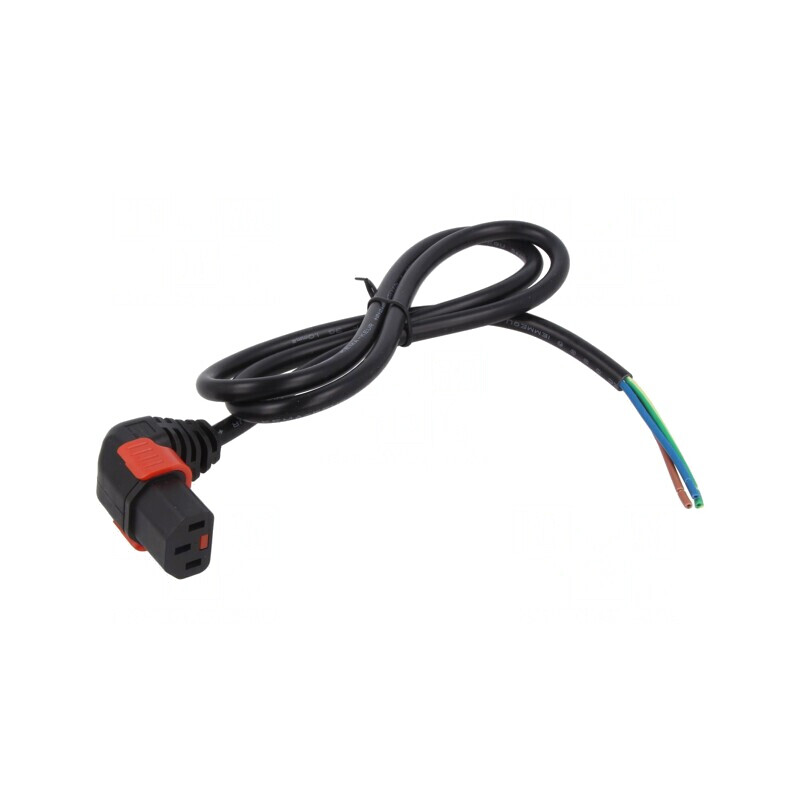 Cablu Alimentare IEC C13 1m Blocare 90° | Electronic-mag.ro | Componente Electronice