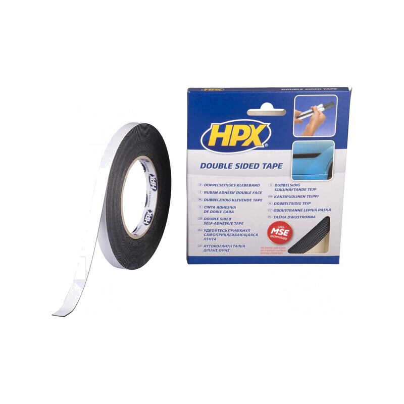 Bandă dublă adezivă acrilică neagră 12mm x 10m | Electronic-mag.ro | Componente Electronice