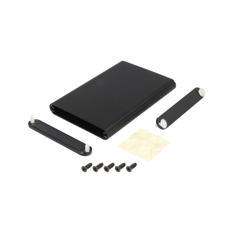 Carcasă aluminiu neagră 70x100x12 mm | Electronic-mag.ro | Componente Electronice