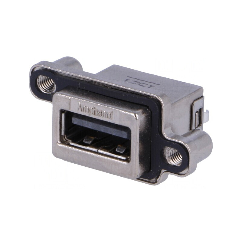 Soclu USB A pentru montare pe panou cu înșurubare THT dreaptă | Electronic-mag.ro | Componente Electronice