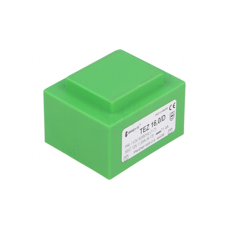 Transformator încapsulat 16VA 110V-12V 1333mA PCB | Electronic-mag.ro | Componente Electronice