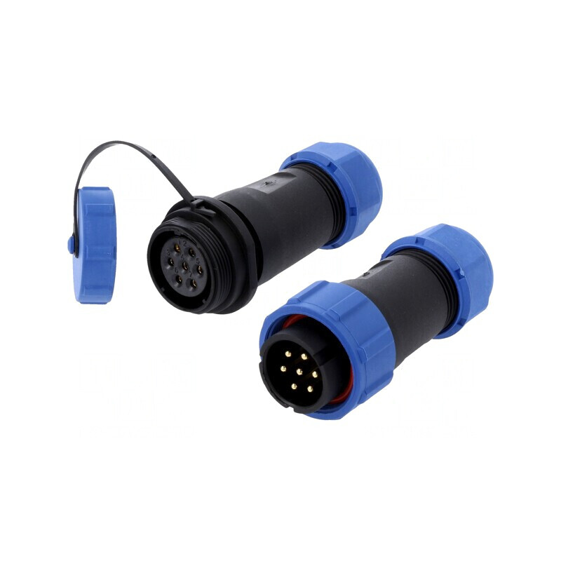 Conector circular tată mamă 7 PIN 3A IP67 500V pe cablu | Electronic-mag.ro | Componente Electronice