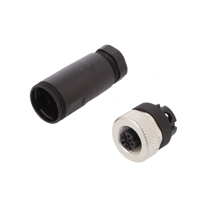 Mufă M12 4-PIN Mamă pe Cablu drept | Electronic-mag.ro | Componente Electronice