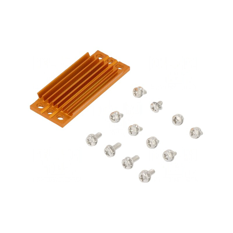 Radiator extrudat cu aripioare BGA aurie 58mm x 23mm | Electronic-mag.ro | Componente Electronice
