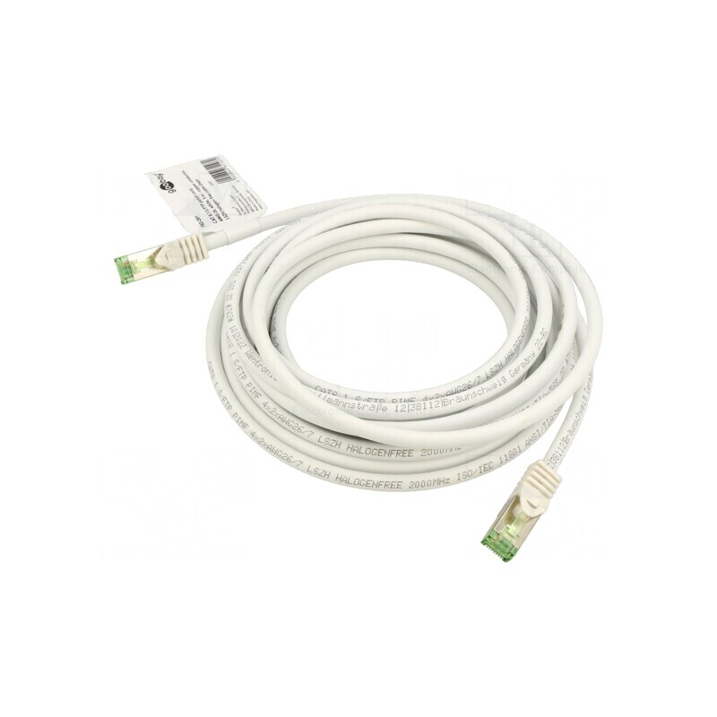 Patch Cord S/FTP Cat 8.1 Alb 5m 26AWG | Electronic-mag.ro | Componente Electronice