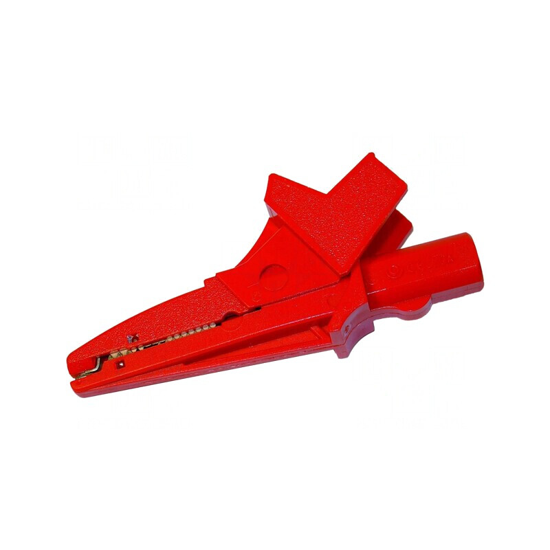 Bornă crocodil roșie 20A cu izolație | Electronic-mag.ro | Componente Electronice