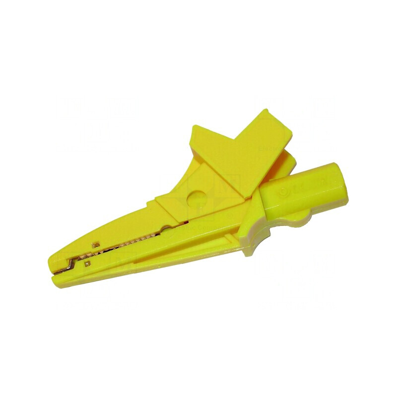 Bornă crocodil galbenă 20A cu izolație 1kV 16mm | Electronic-mag.ro | Componente Electronice