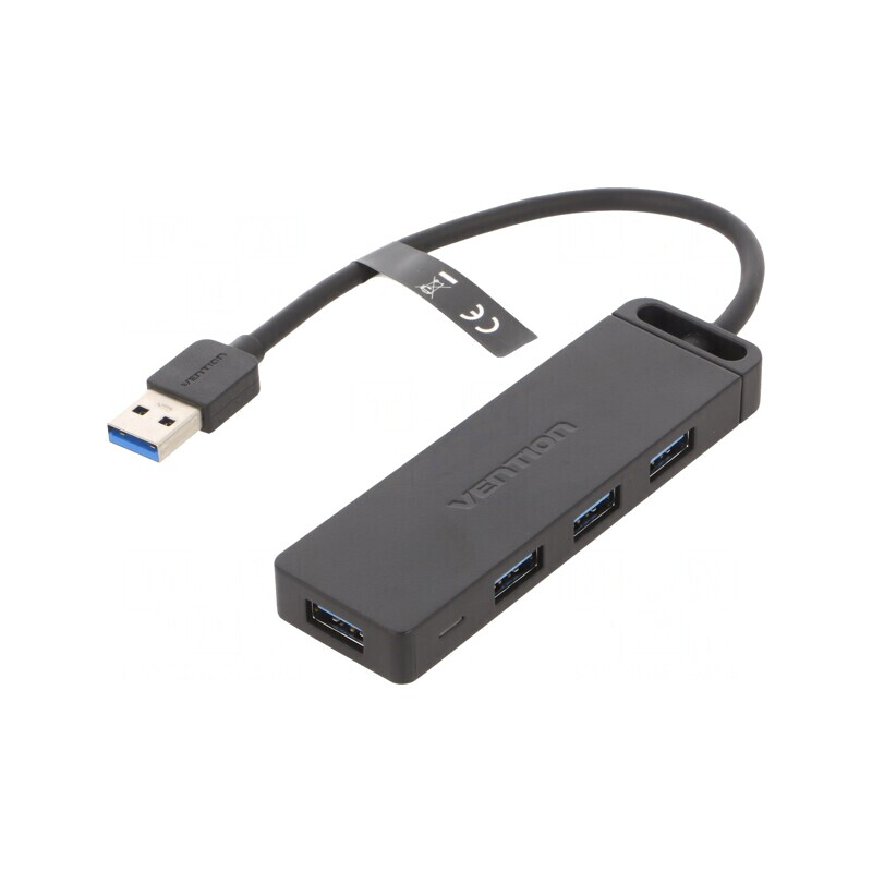 Hub USB 3.0 Negru 4 Porturi 5Gbps | Electronic-mag.ro | Componente Electronice