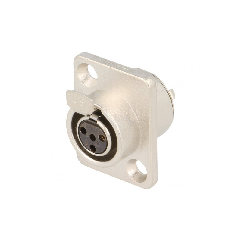 Soclu XLR Mini Mamă 4 Pin Lipire 5A 0,5mm2 | Electronic-mag.ro | Componente Electronice