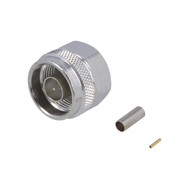 Mufă N Tată Drept 50Ω Crimpat PTFE Argintat | Electronic-mag.ro | Componente Electronice