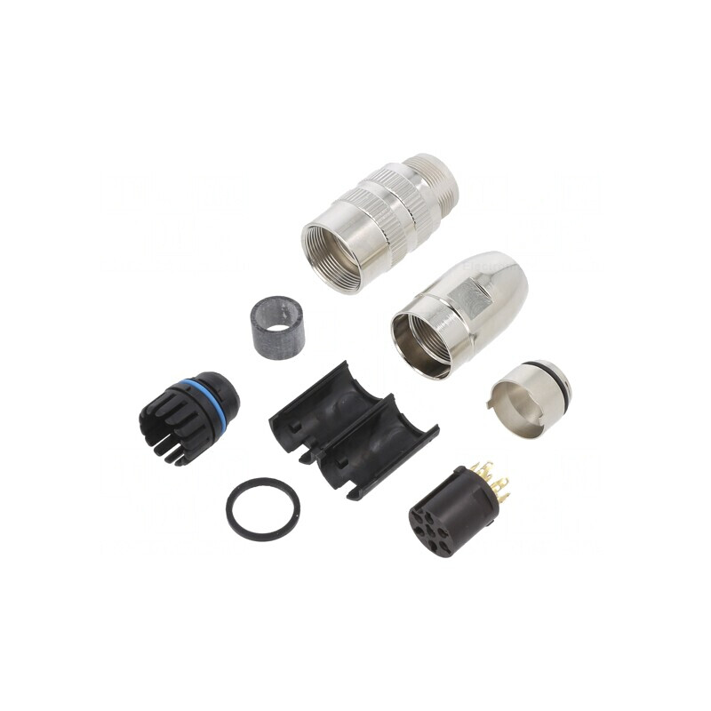 Conector M16 Mufă Mamă 7 PIN Lipire pe Cablu 5A 250V Drept | Electronic-mag.ro | Componente Electronice