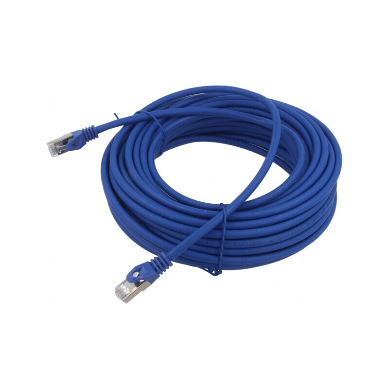 Cablu Patch Cord S/FTP Cat6a 15m Albastru | Electronic-mag.ro | Componente Electronice