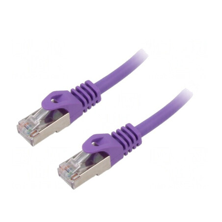 Patch Cord S/FTP Cat6a Cupru LSZH Violet 15m | Electronic-mag.ro | Componente Electronice